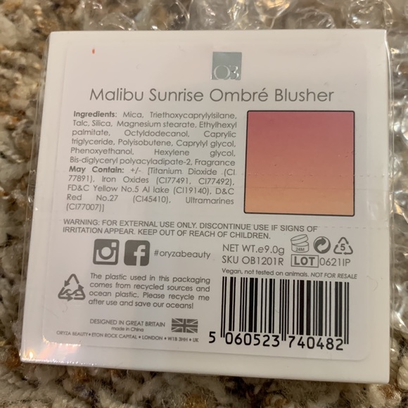 New in box Oryza Beauty Malibu Sunrise Ombré Blusher - Picture 3 of 4